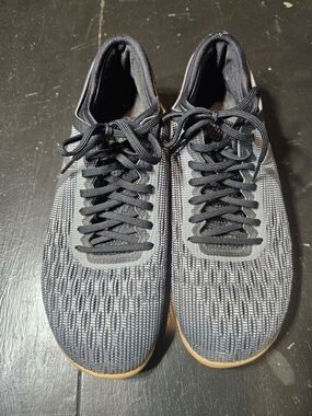 Reebok Men's Black Knit Athletic Shoes with Gum Outsole